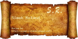 Simek Roland névjegykártya